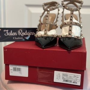 Valentino Black Patent Rockstud Pumps